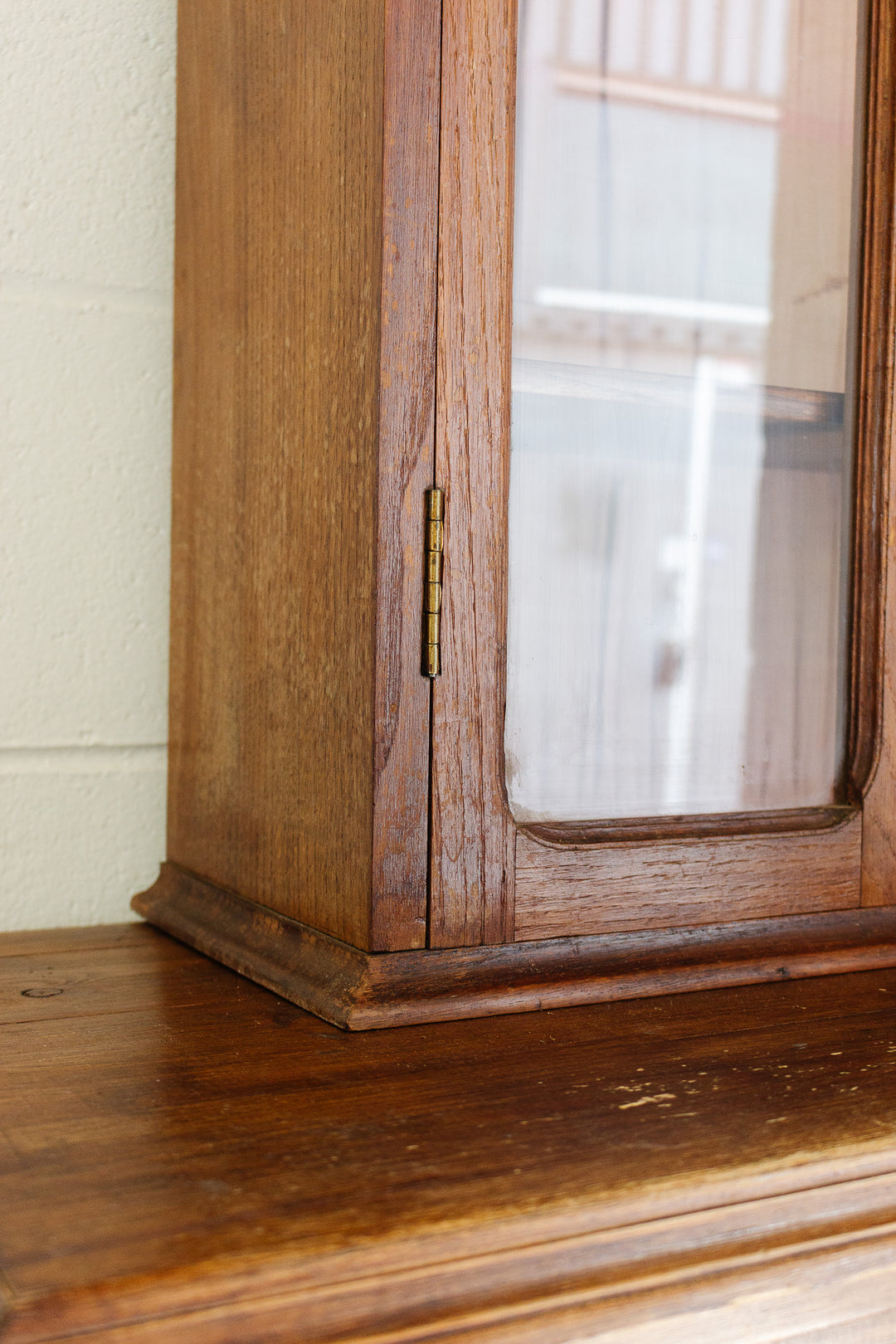 1940s french oak display cabinet