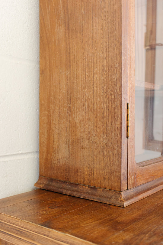 1940s french oak display cabinet