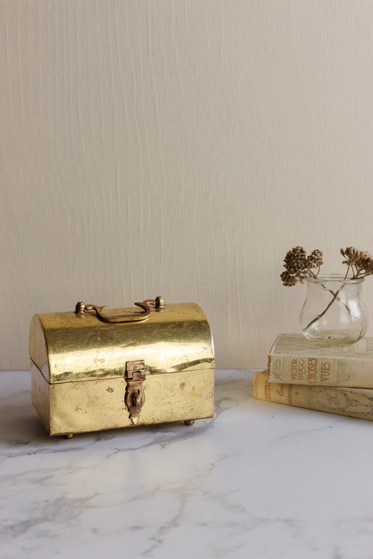 vintage french brass chest