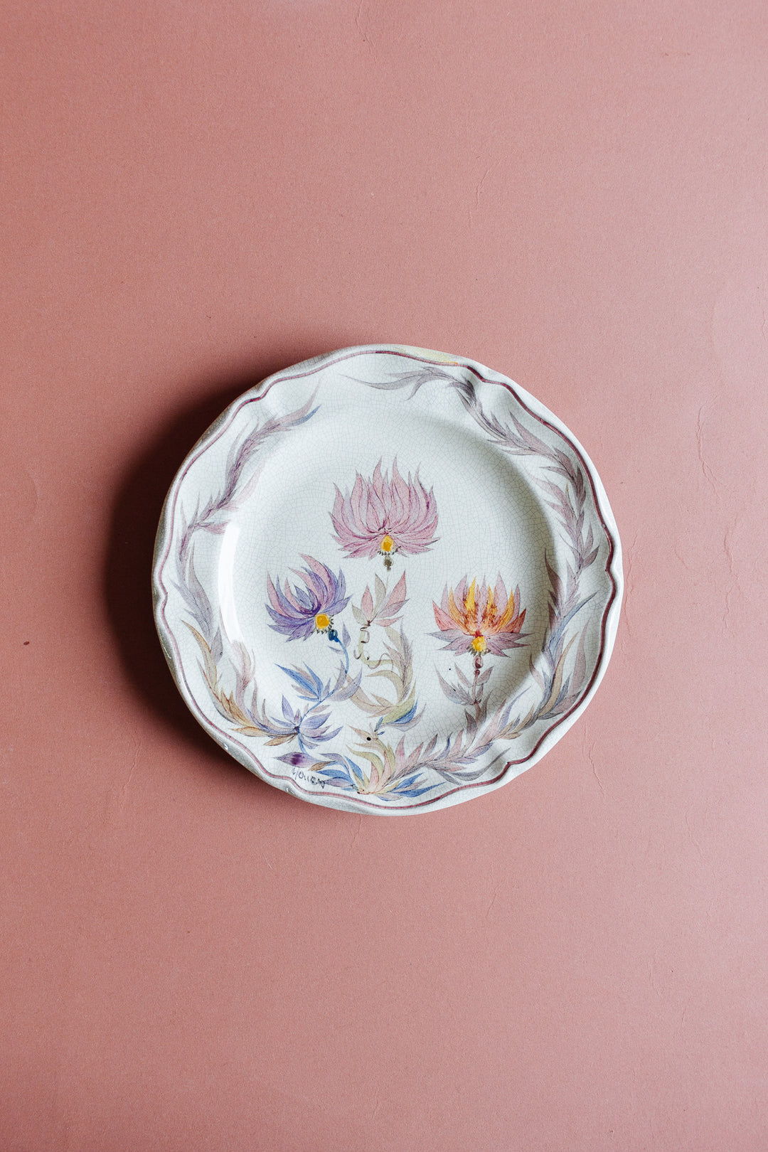 midcentury Quimper artisan signed plate