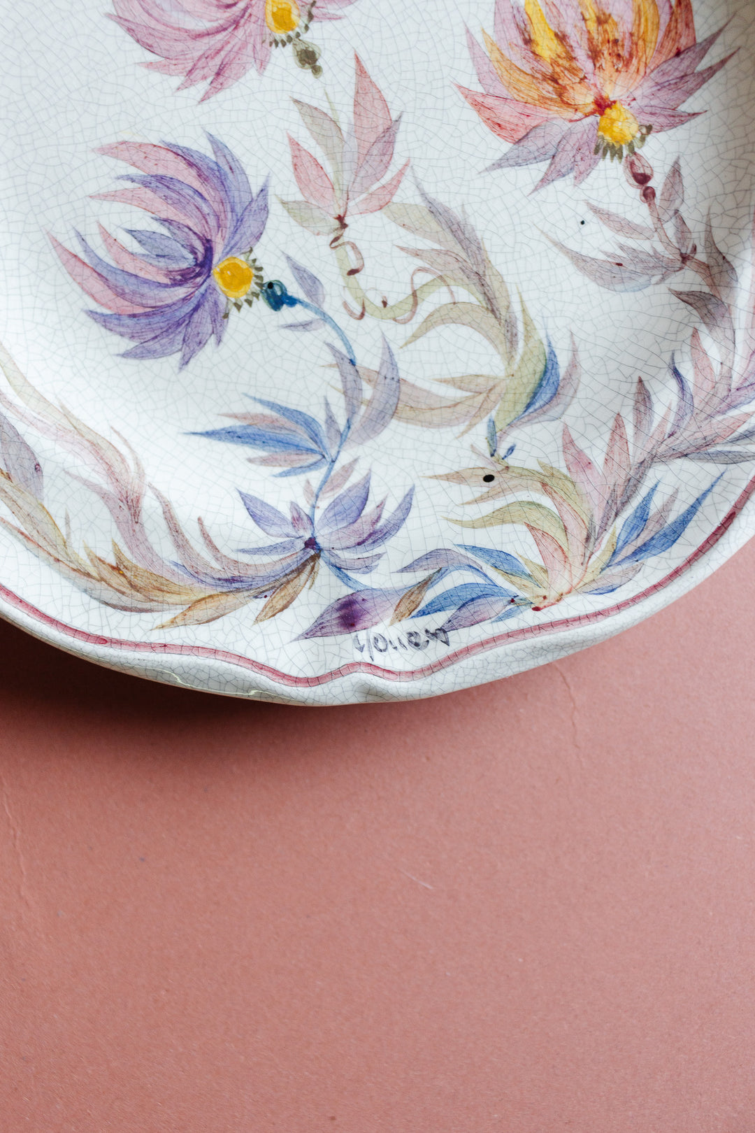 midcentury Quimper artisan signed plate