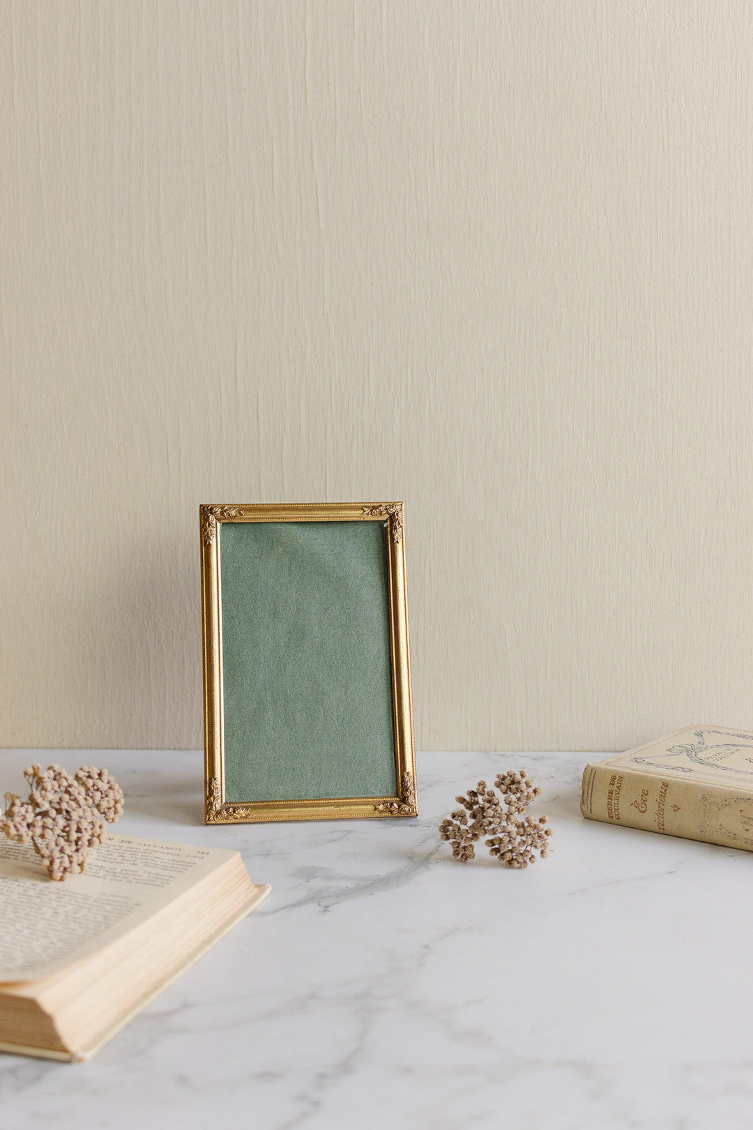 vintage french brass photo frame with floral detailing