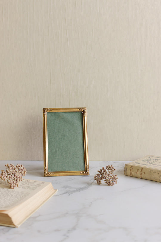 vintage french brass photo frame with floral detailing