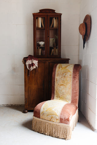 Napoleon III scrollback slipper chair