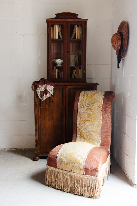 Napoleon III scrollback slipper chair