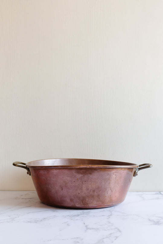 antique french large copper jam pot