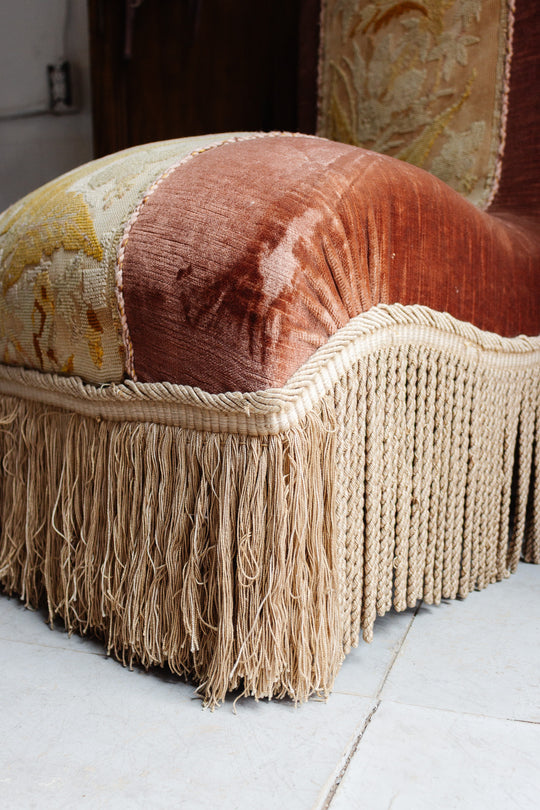 Napoleon III scrollback slipper chair
