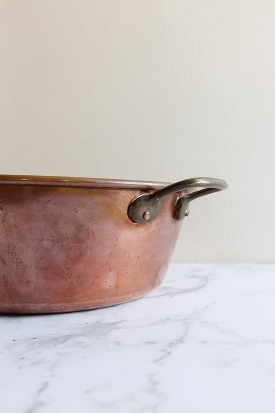 antique french large copper jam pot