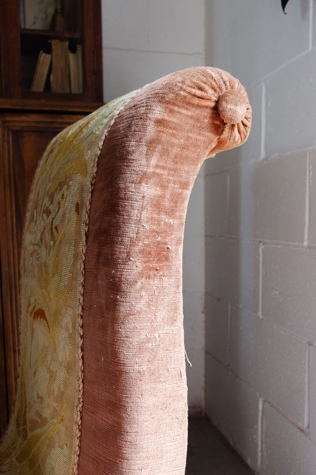 Napoleon III scrollback slipper chair