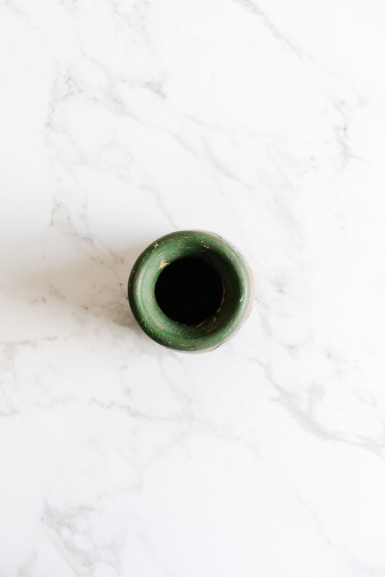 vintage french hand painted artisan stoneware vase