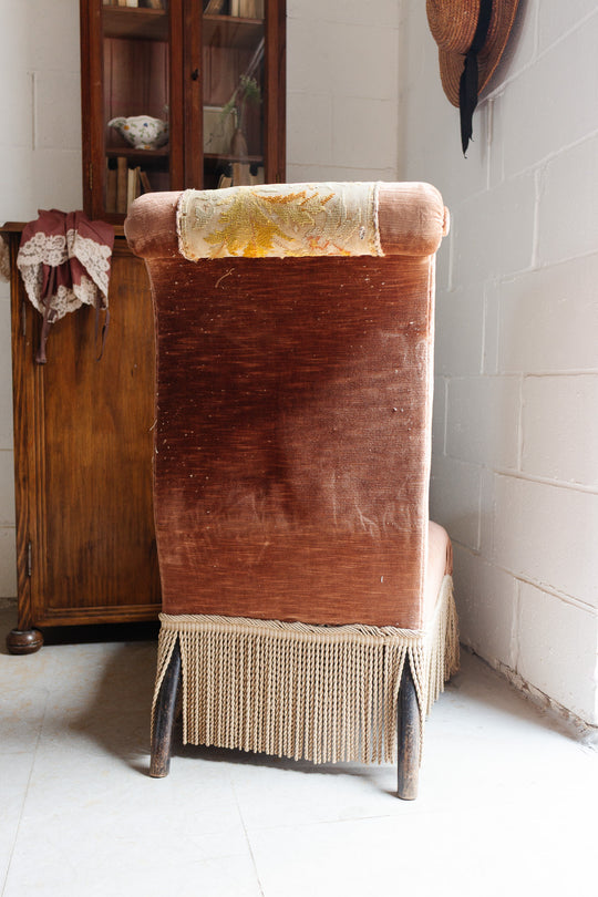 Napoleon III scrollback slipper chair