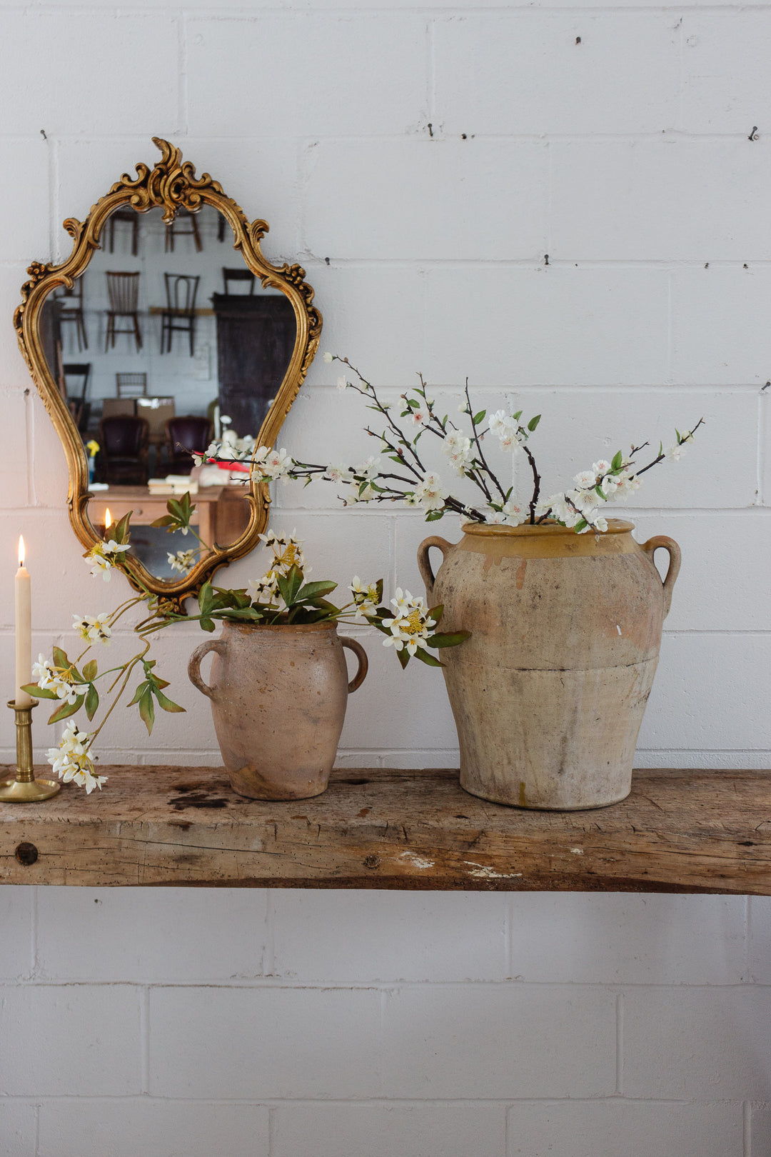 turn of the century French stoneware olive jar