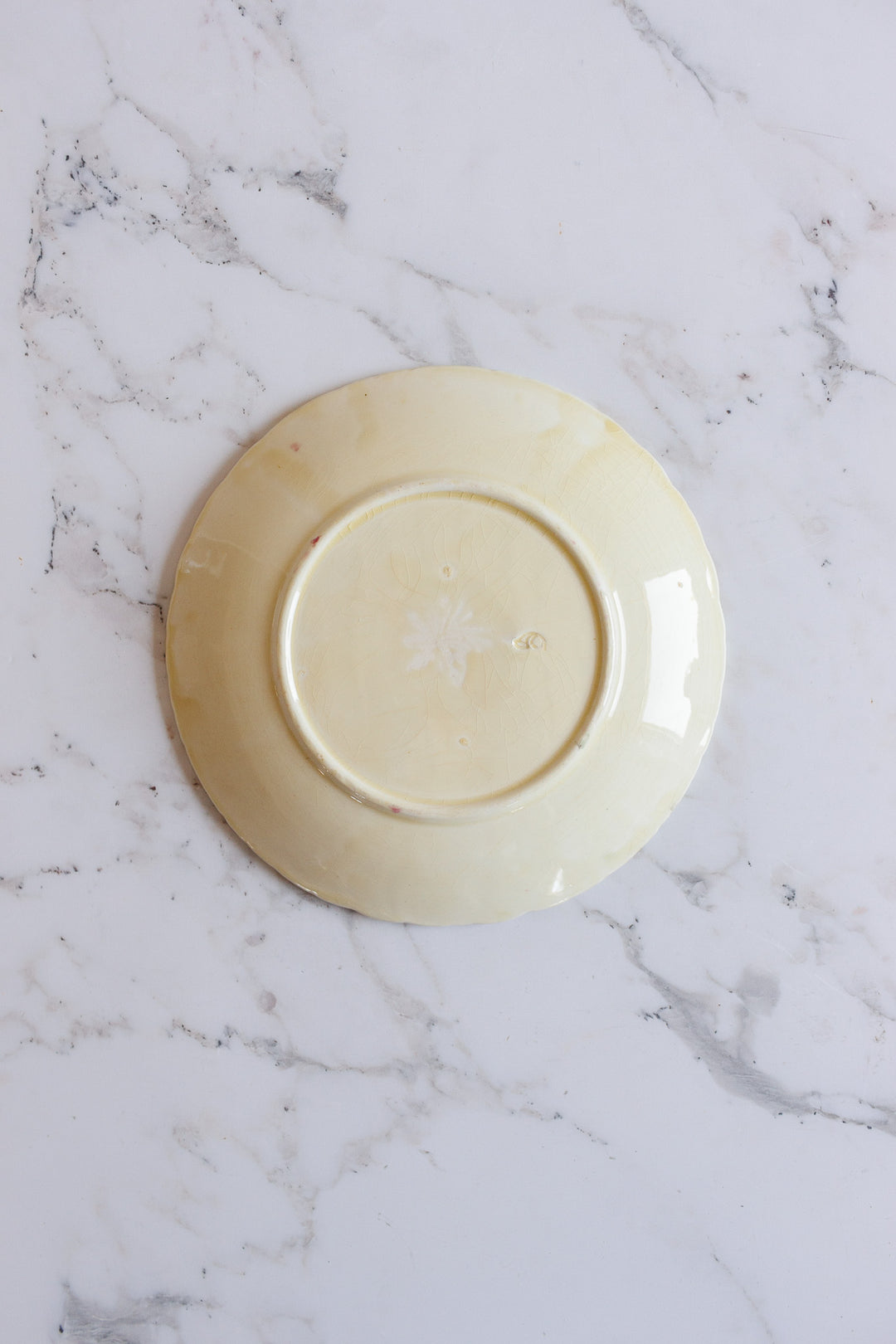 antique French majolica floral plate