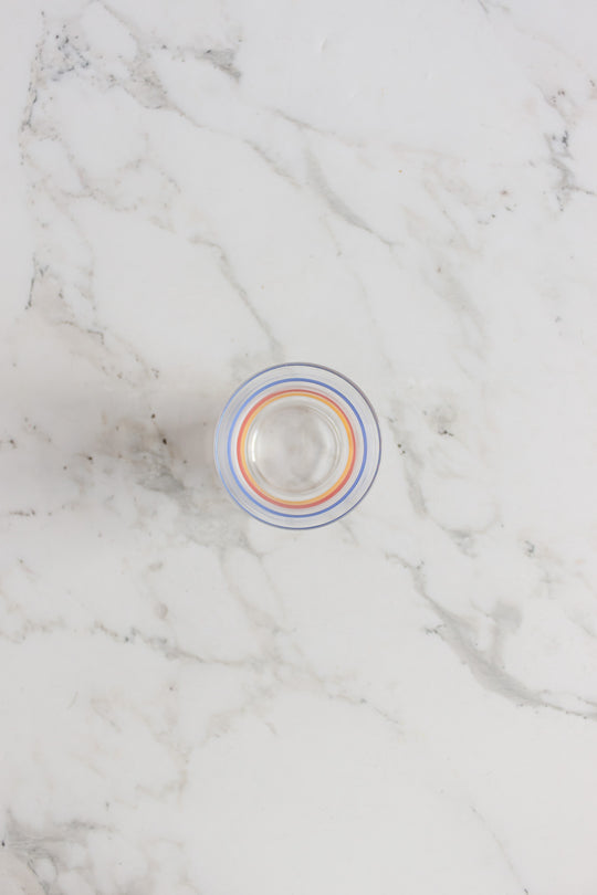 vintage "france" striped juice glass pair