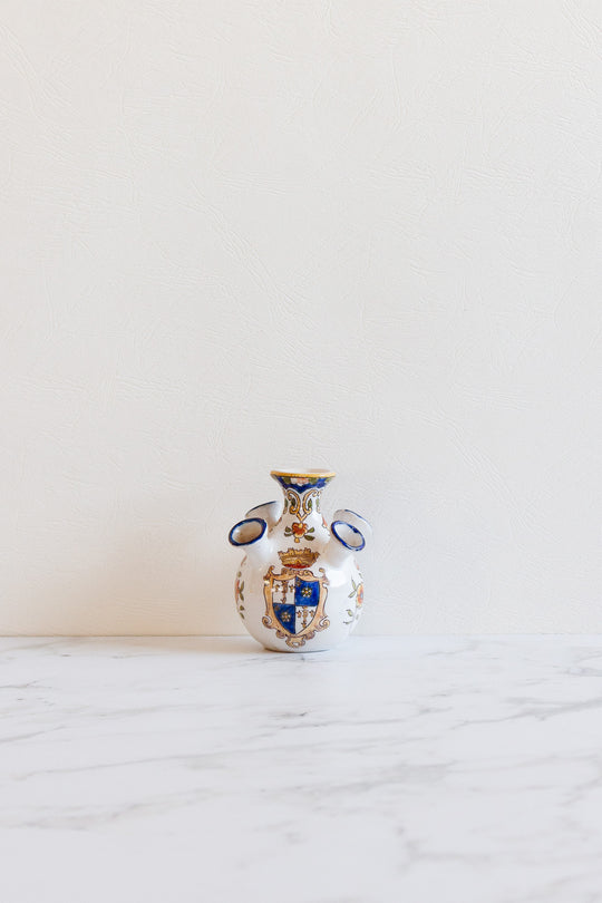 antique french pair of petite handpainted tulipières