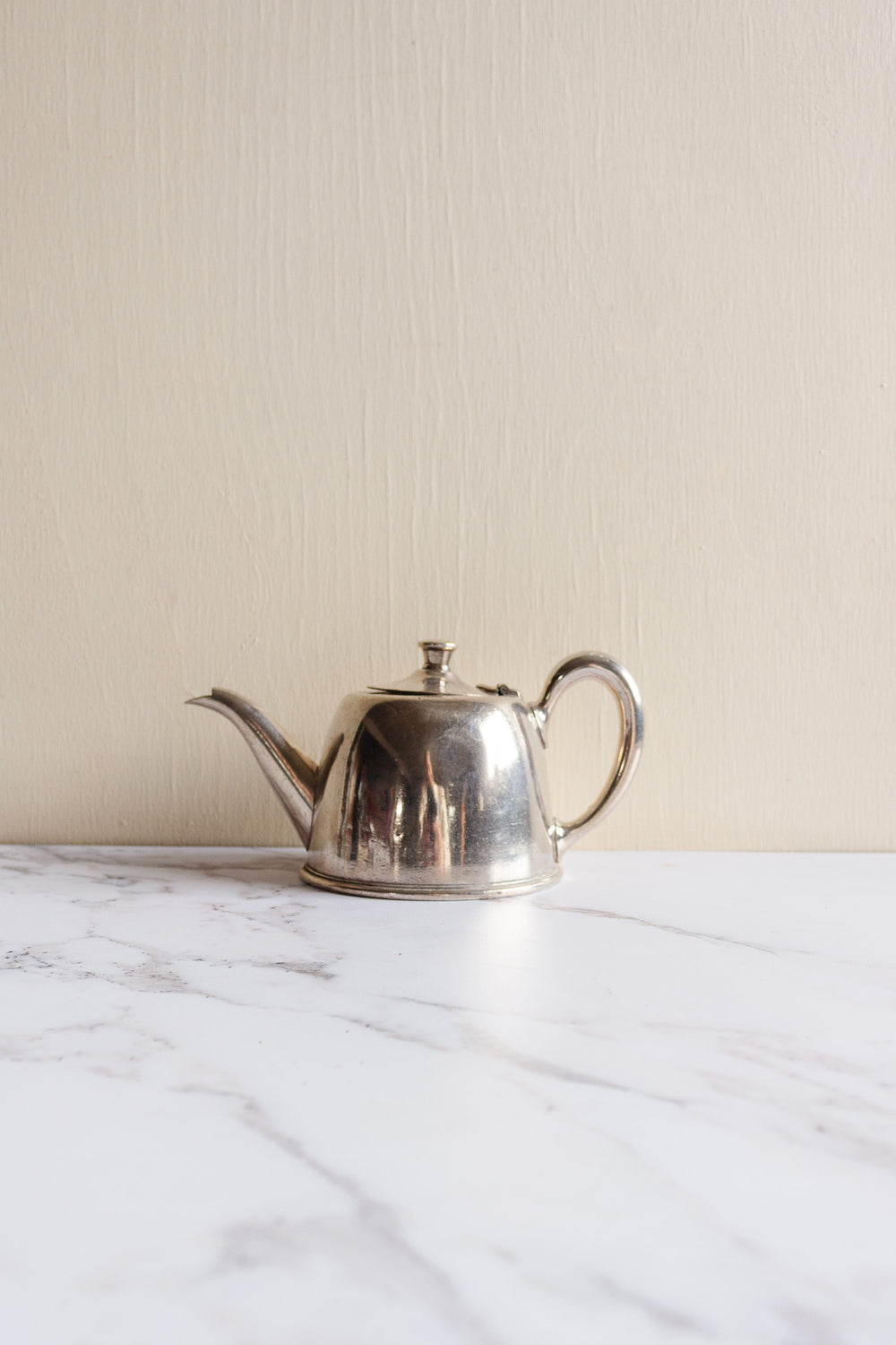 turn of the century French Felix Frères individual silver tea pot & infuser