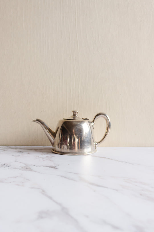 turn of the century French Felix Frères individual silver tea pot & infuser
