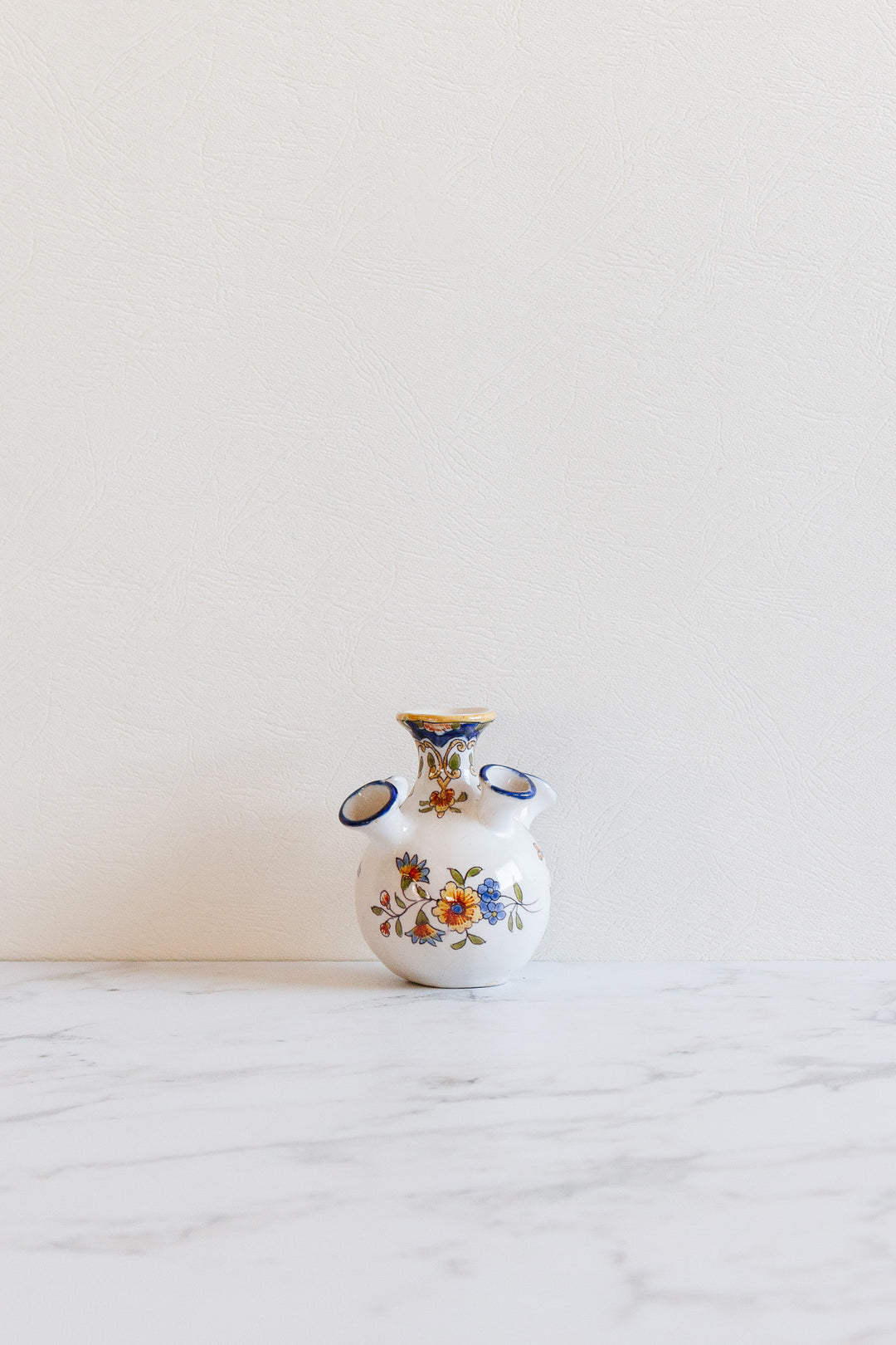 antique french pair of petite handpainted tulipières