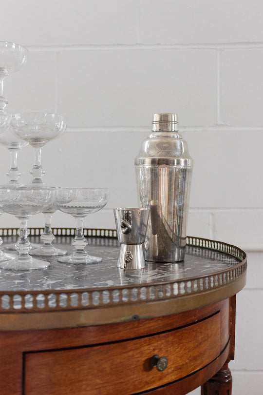 vintage English silver plate double jigger