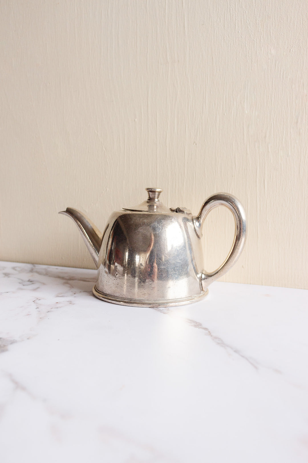 turn of the century French Felix Frères individual silver tea pot & infuser