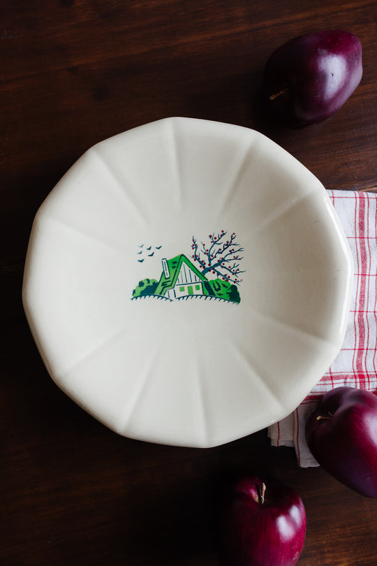 rare art deco digoin sarreguemines shallow serving dish