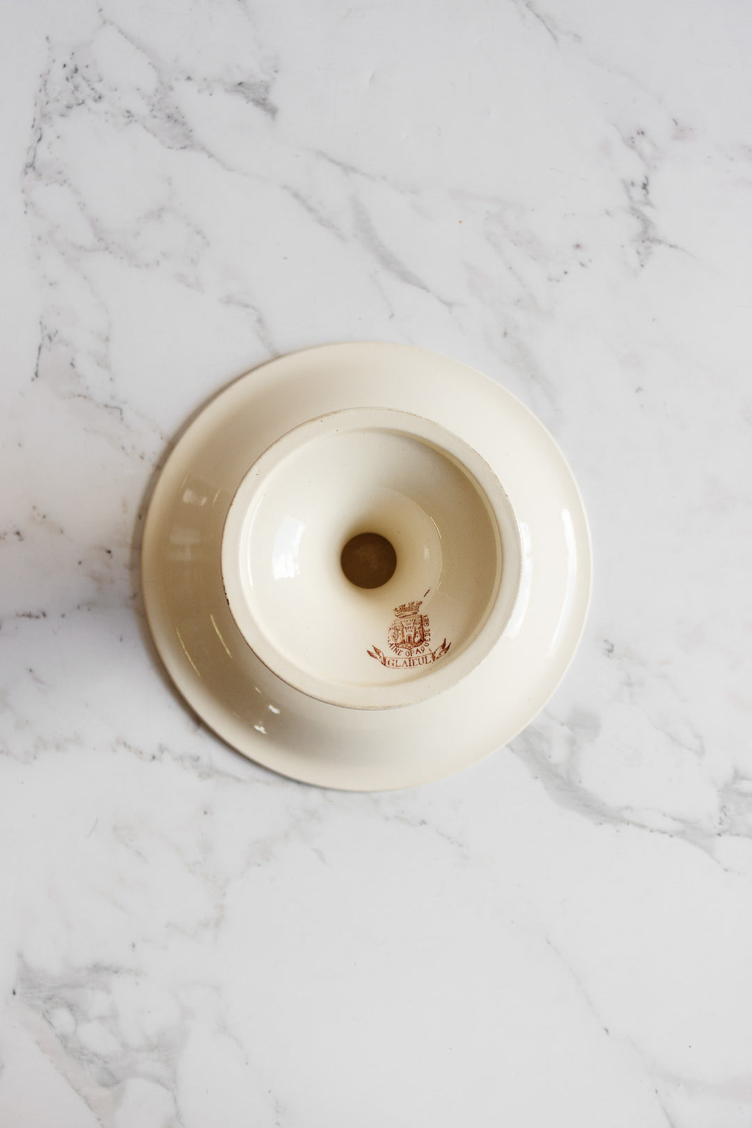 turn of the century porcelaine opaque de gien "glaïeul" polychrome compotier