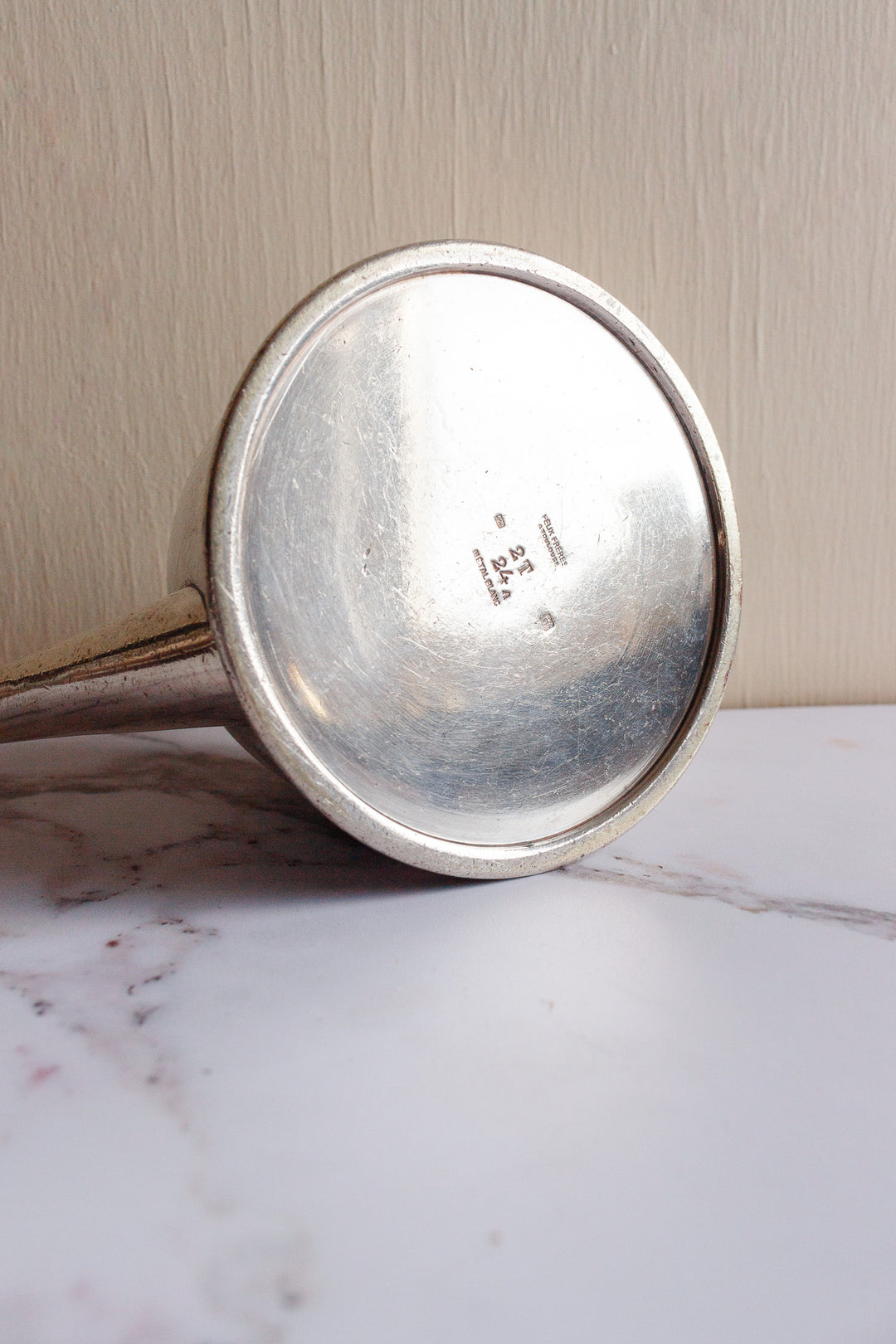 turn of the century French Felix Frères individual silver tea pot & infuser