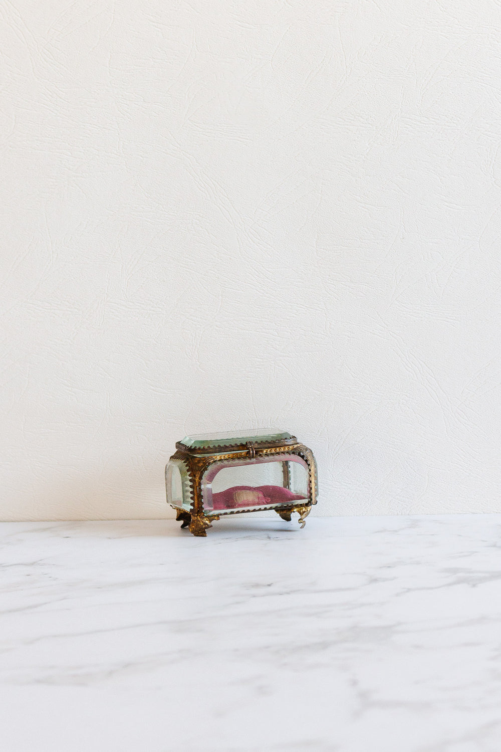 antique french ormolu and beveled glass bijoux casket