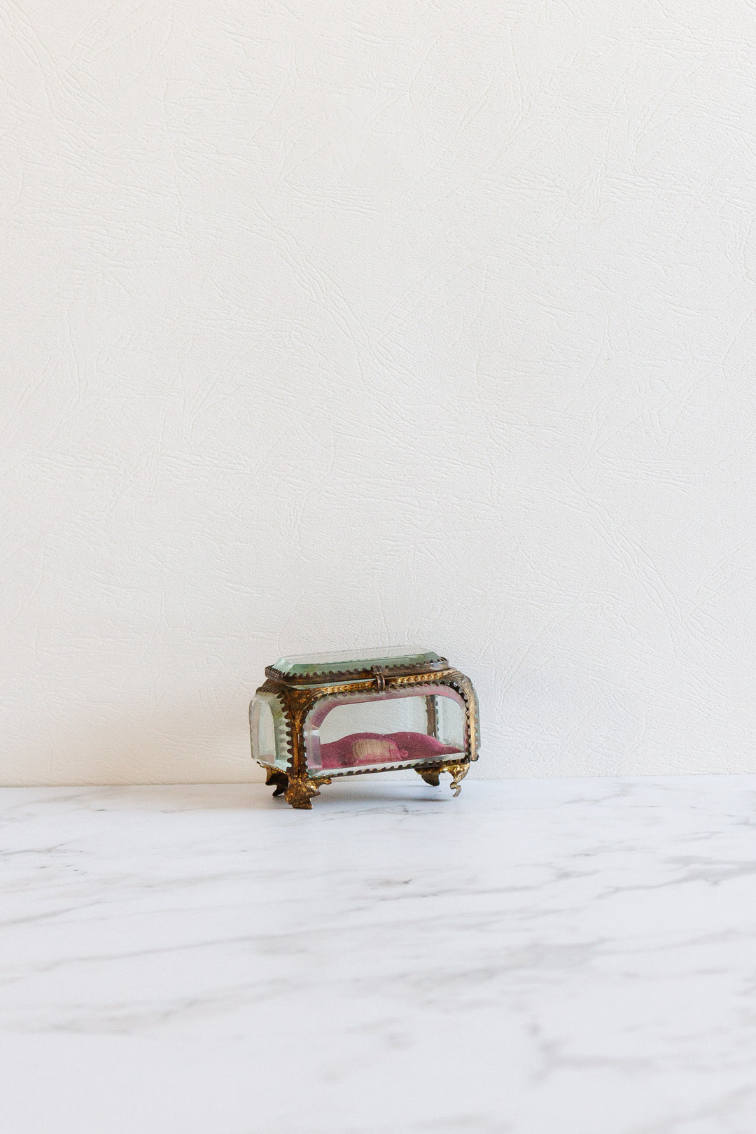antique french ormolu and beveled glass bijoux casket