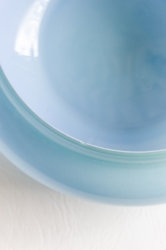 vintage french blue opaline bowl