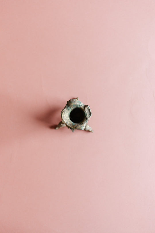 antique french cast bronze candlestick