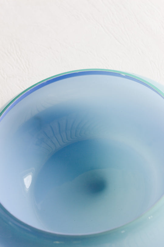 vintage french blue opaline bowl