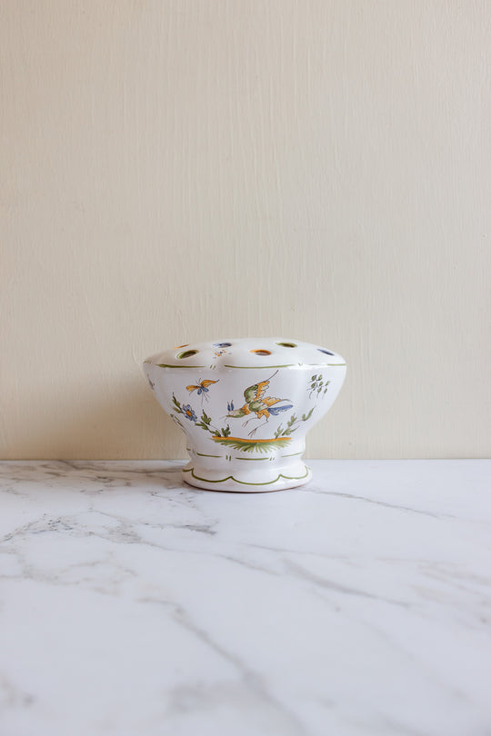 antique french moustier ceramic hand painted tulip vase