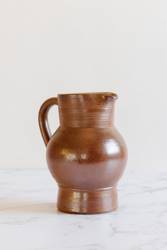 vintage french "grès du berry" stoneware pitcher