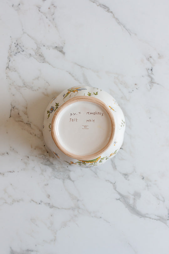 antique french moustier ceramic hand painted tulip vase