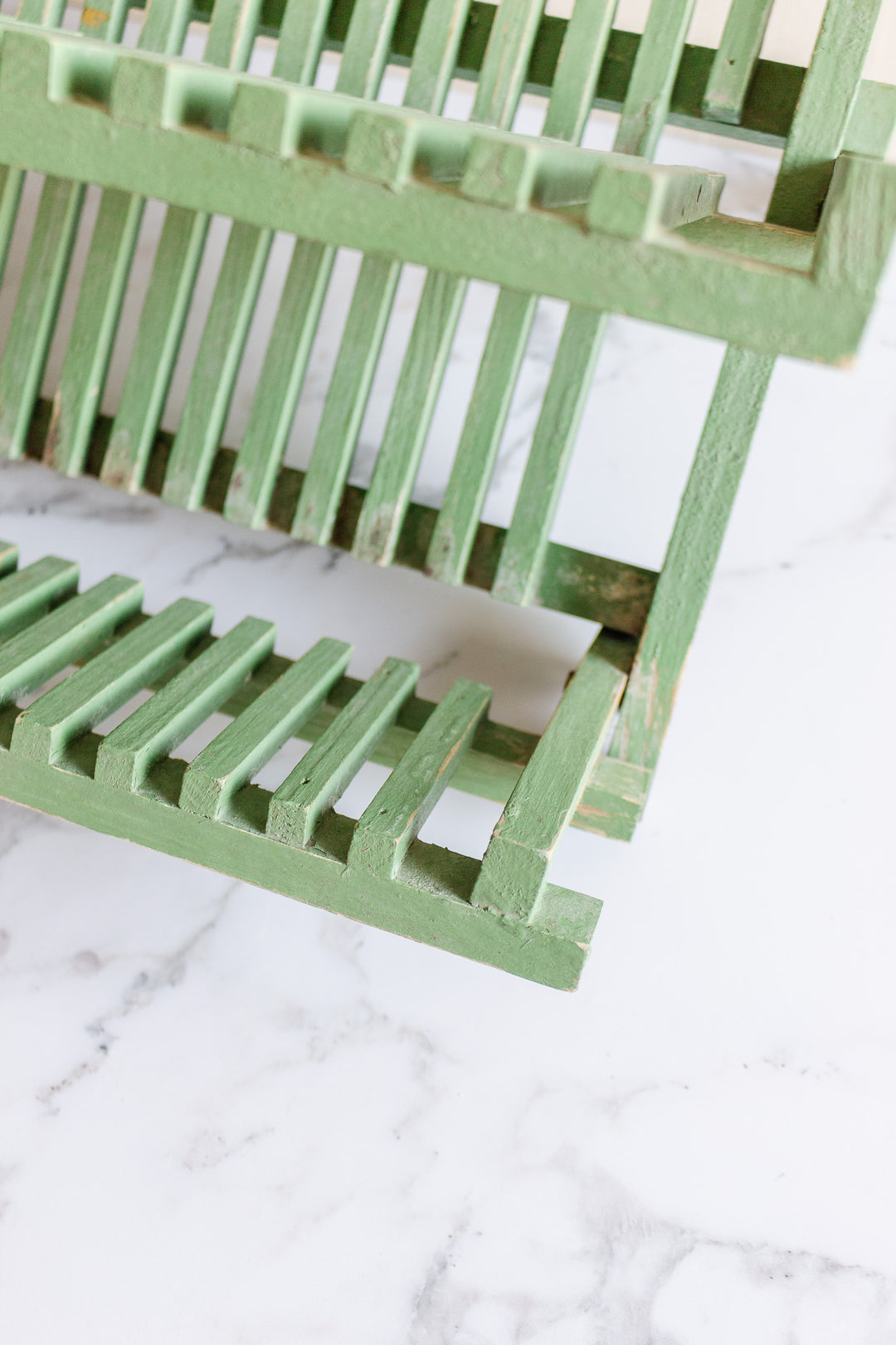 rare 1930s French farmhouse tiered dish drying rack