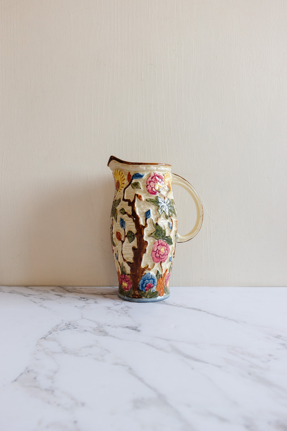 midcentury HJ Wood Burslem England Indian Tree pitcher