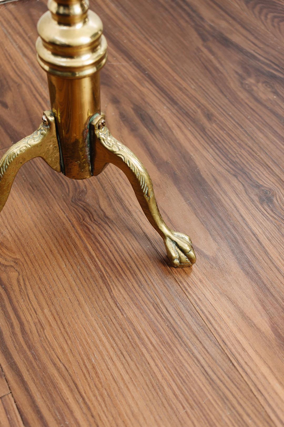 midcentury english brass claw foot occasional table