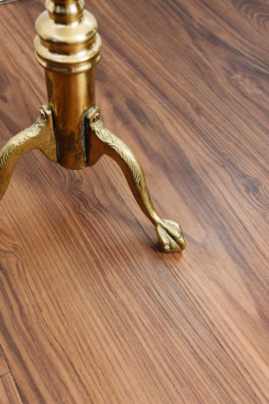 midcentury english brass claw foot occasional table