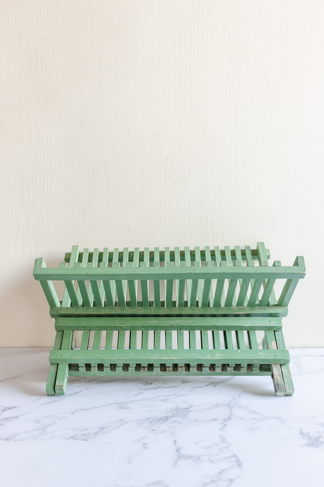 rare 1930s French farmhouse tiered dish drying rack