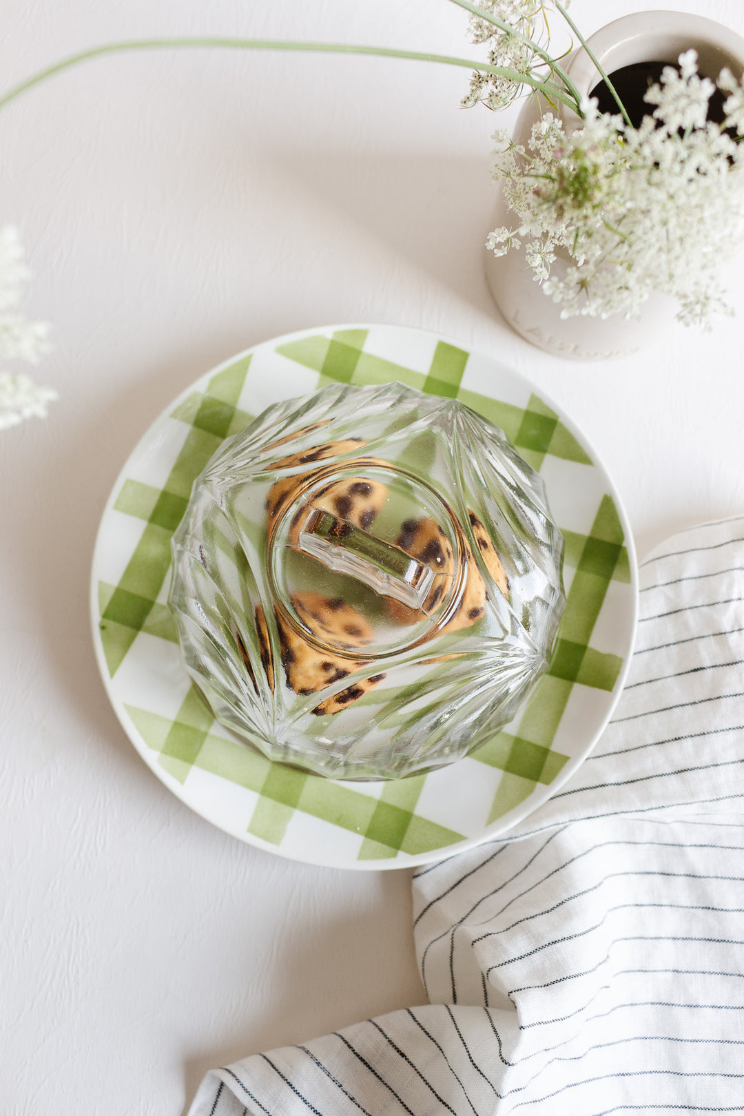 vintage french pressed glass cheese cloche