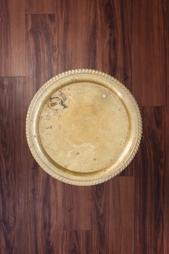 midcentury english brass claw foot occasional table