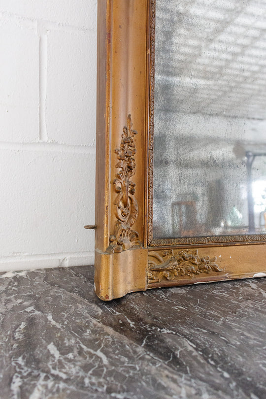 19th century French gilt overmantel mirror