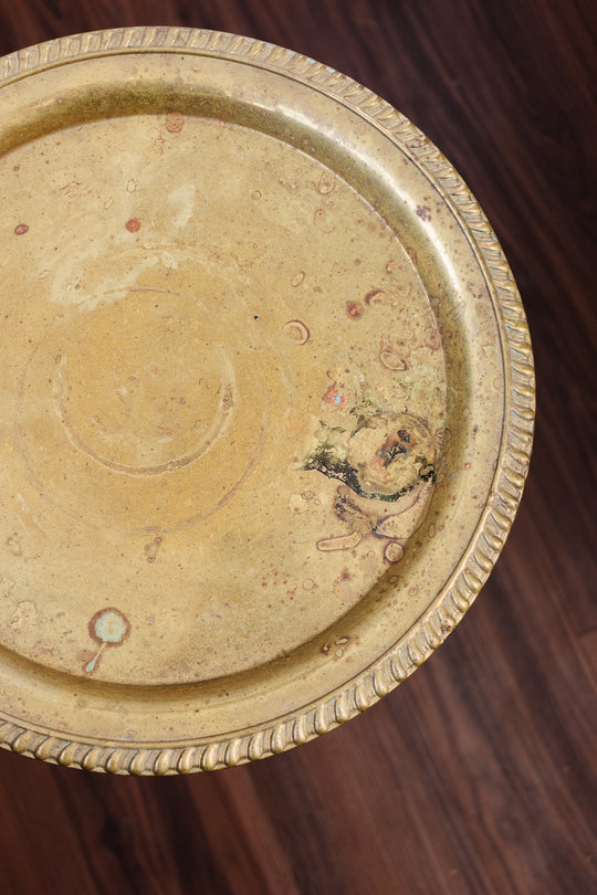 midcentury english brass claw foot occasional table