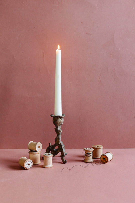 antique french cast bronze candlestick