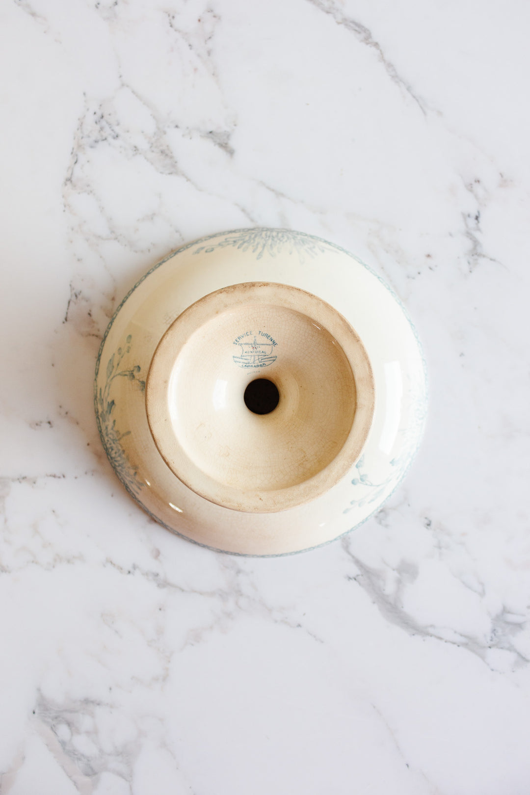 antique French creil et montereau "labrador" compotier