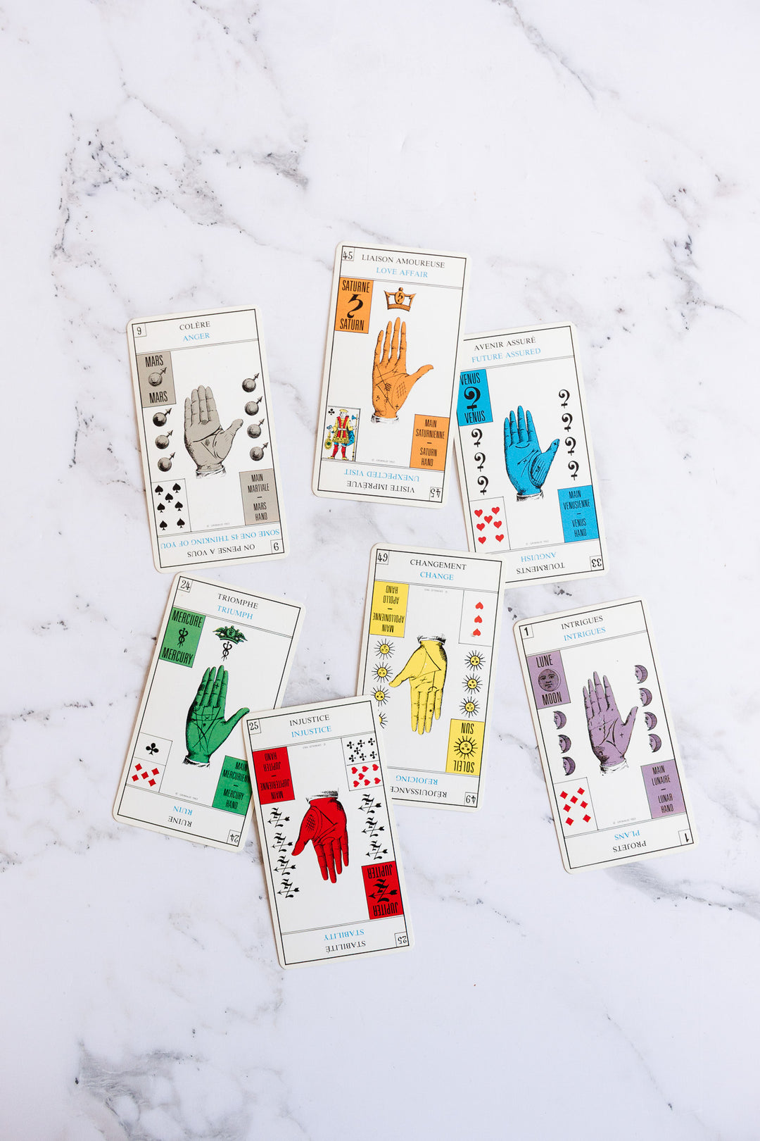 rare vintage french "jeu de la main" cartomancie grimaud