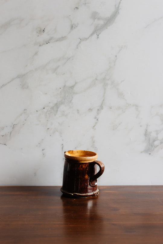 19th century glazed brown pitcher