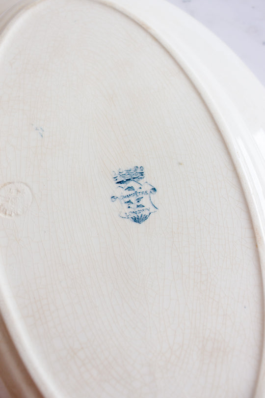 turn of the century Longwy transferware "champêtre" platter