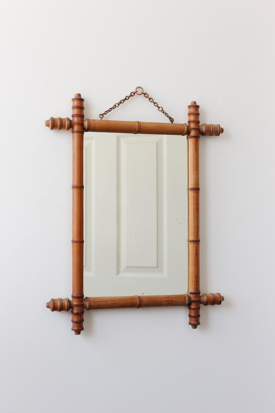 1930s french faux bamboo mirror